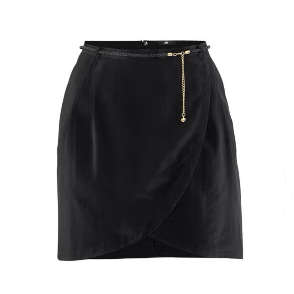 🖤 H&M Tulip Wrap Mini Skirt with Thin Rope Belt 🖤